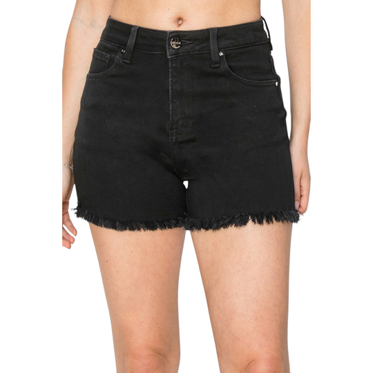 High Rise Black Risen Shorts