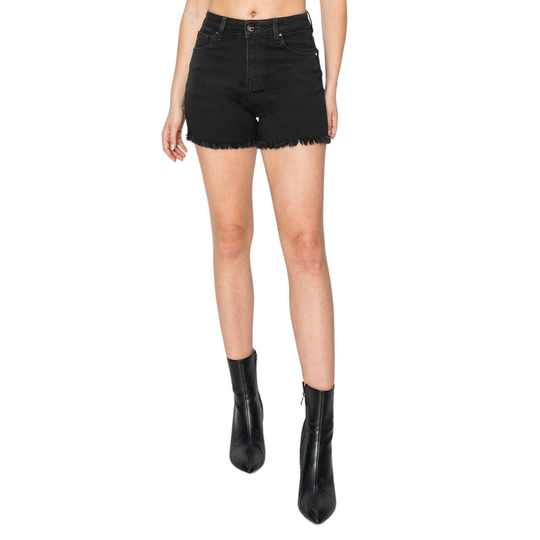 High Rise Black Risen Shorts