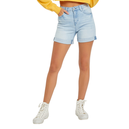 High Rise Cuffed Risen Shorts