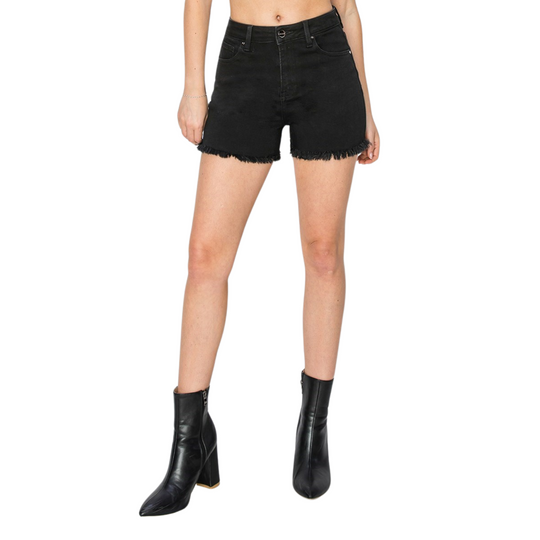 High Rise Black Risen Shorts