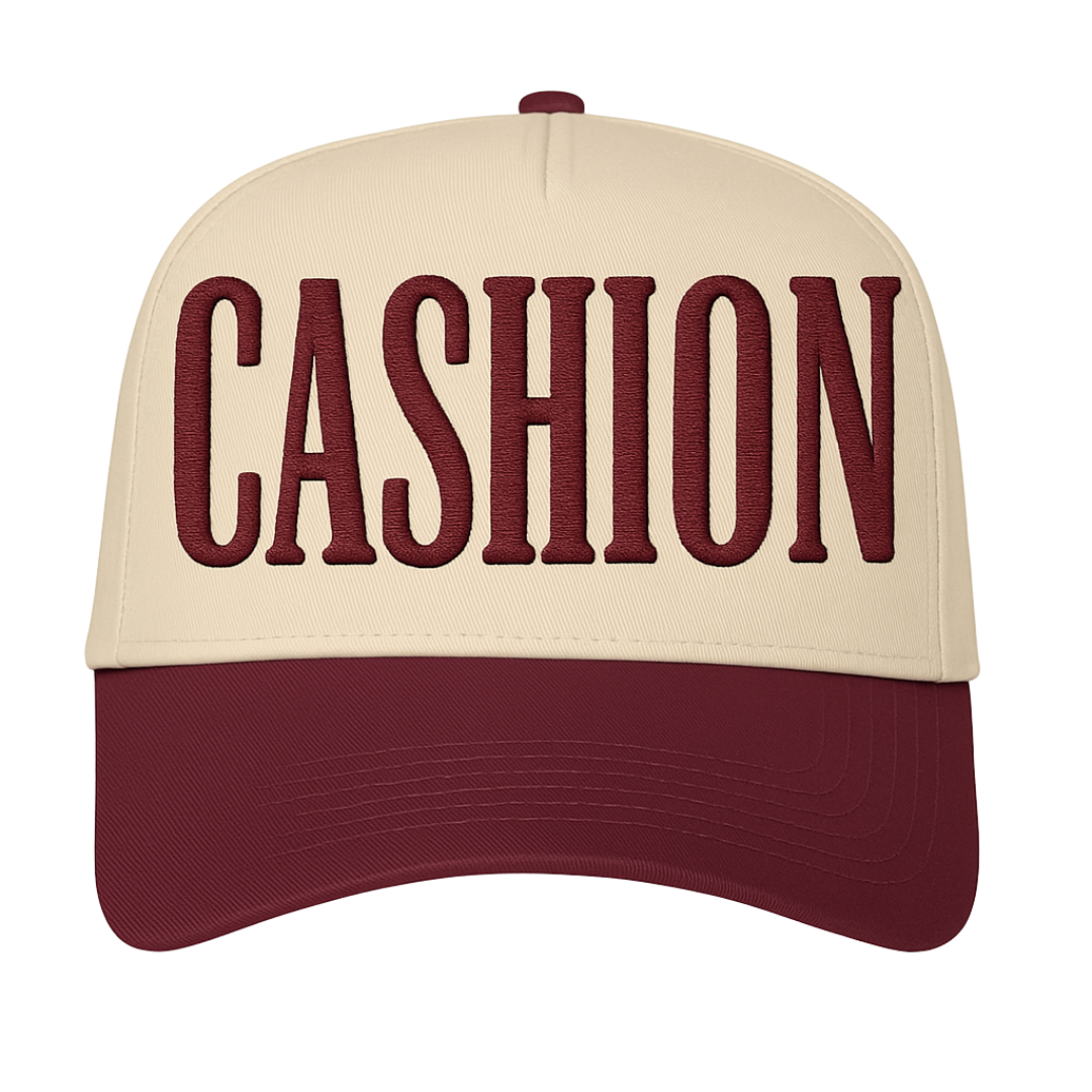 CASHION Two Toned Maroon Canvas Hat
