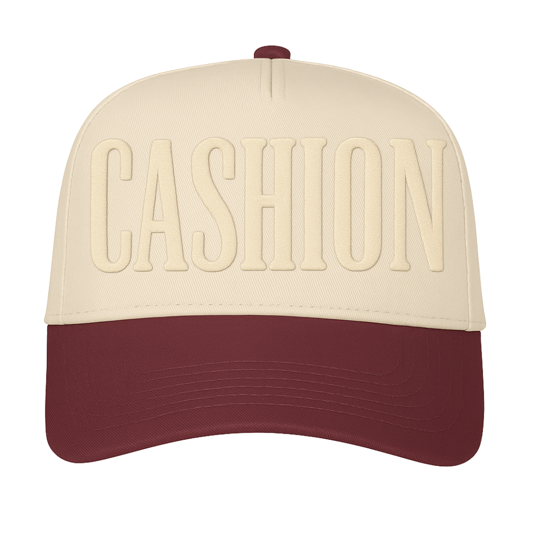 CASHION Monochromatic Two Toned Maroon Canvas Hat