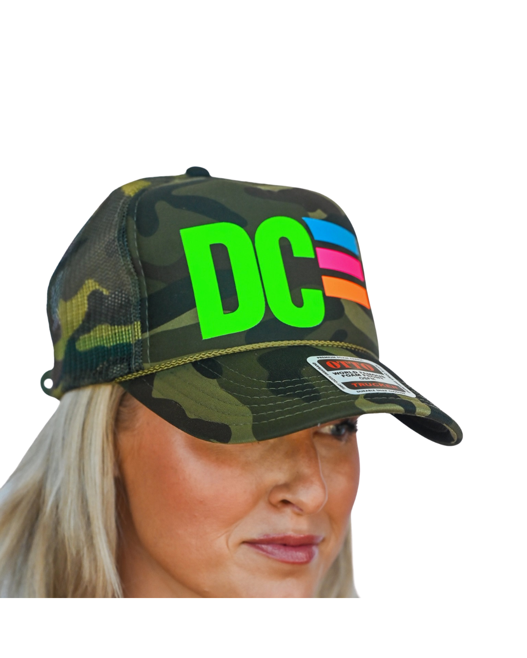 #16 CAMO Lime Green DC Hat