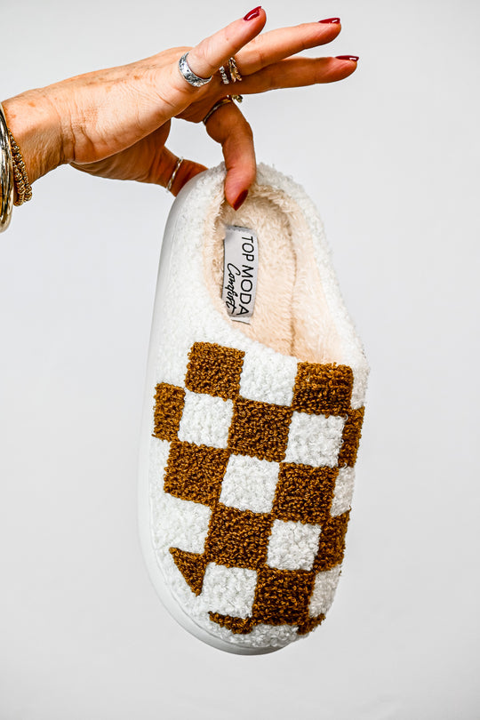 Checkered Slippers - Friends Market Boutique
