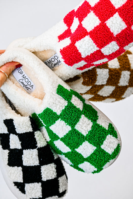 Checkered Slippers - Friends Market Boutique