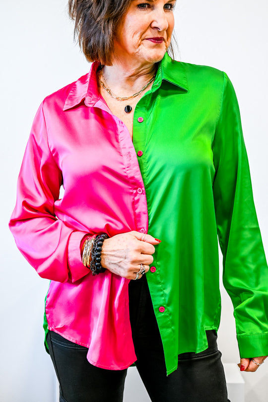 Brie Satin Top - Friends Market Boutique