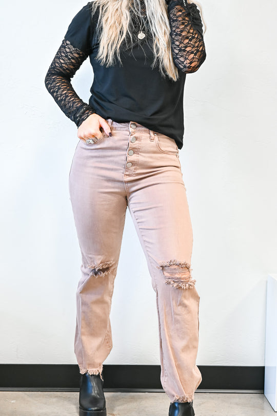 Valorie Mauve Risen Jeans - Friends Market Boutique