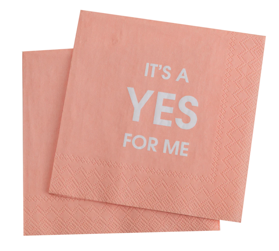 It's A Yes For Me Cocktail Napkins