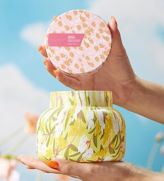 Aloha Orchid Pattern Play Signature Jar Capri Blue 19oz