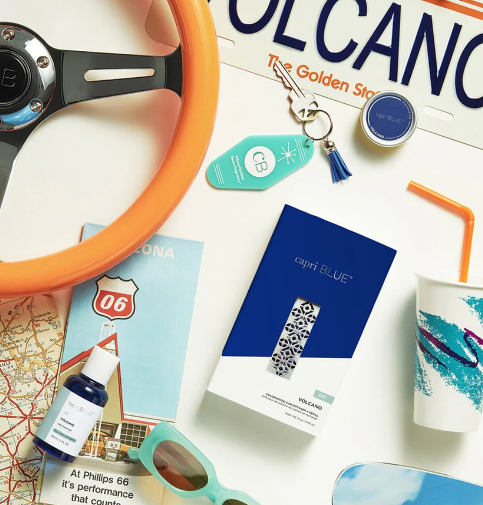 Capri BLUE Volcano Car Diffuser + Refill