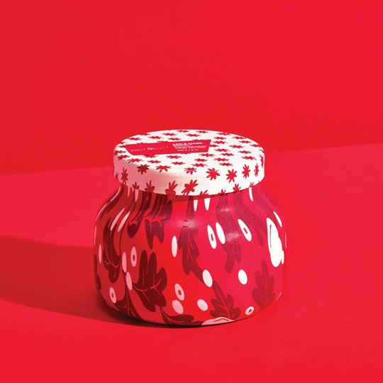 Capri BLUE Apple Cider Social Holiday Pattern Play Petite Candle 8oz