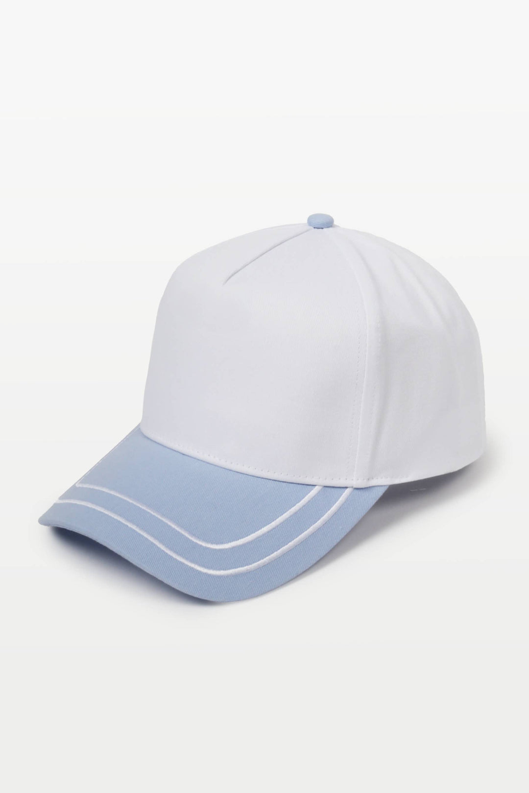 Retro Stripe Brim Two Tone 5-Panel Cap: Yellow