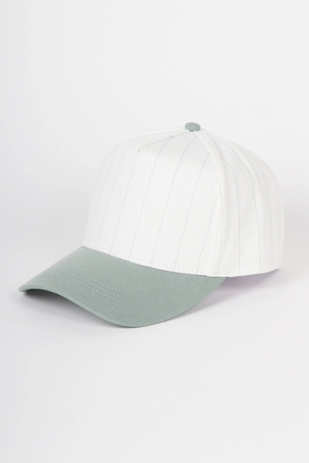 Pinstripe Two-Tone Baseball Cap: Black