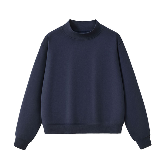 Unisex Fall Cozy Fleece Mock Neck Sweatshirt: Red / M