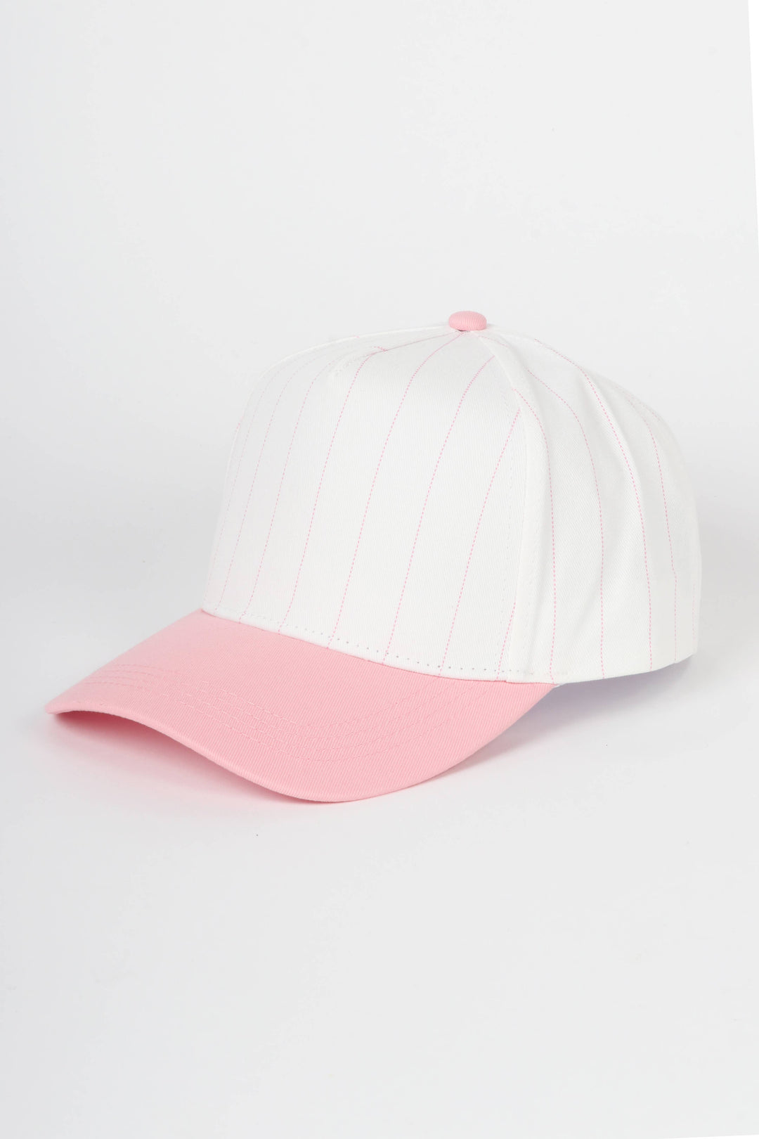 Pinstripe Two-Tone Baseball Cap: Black