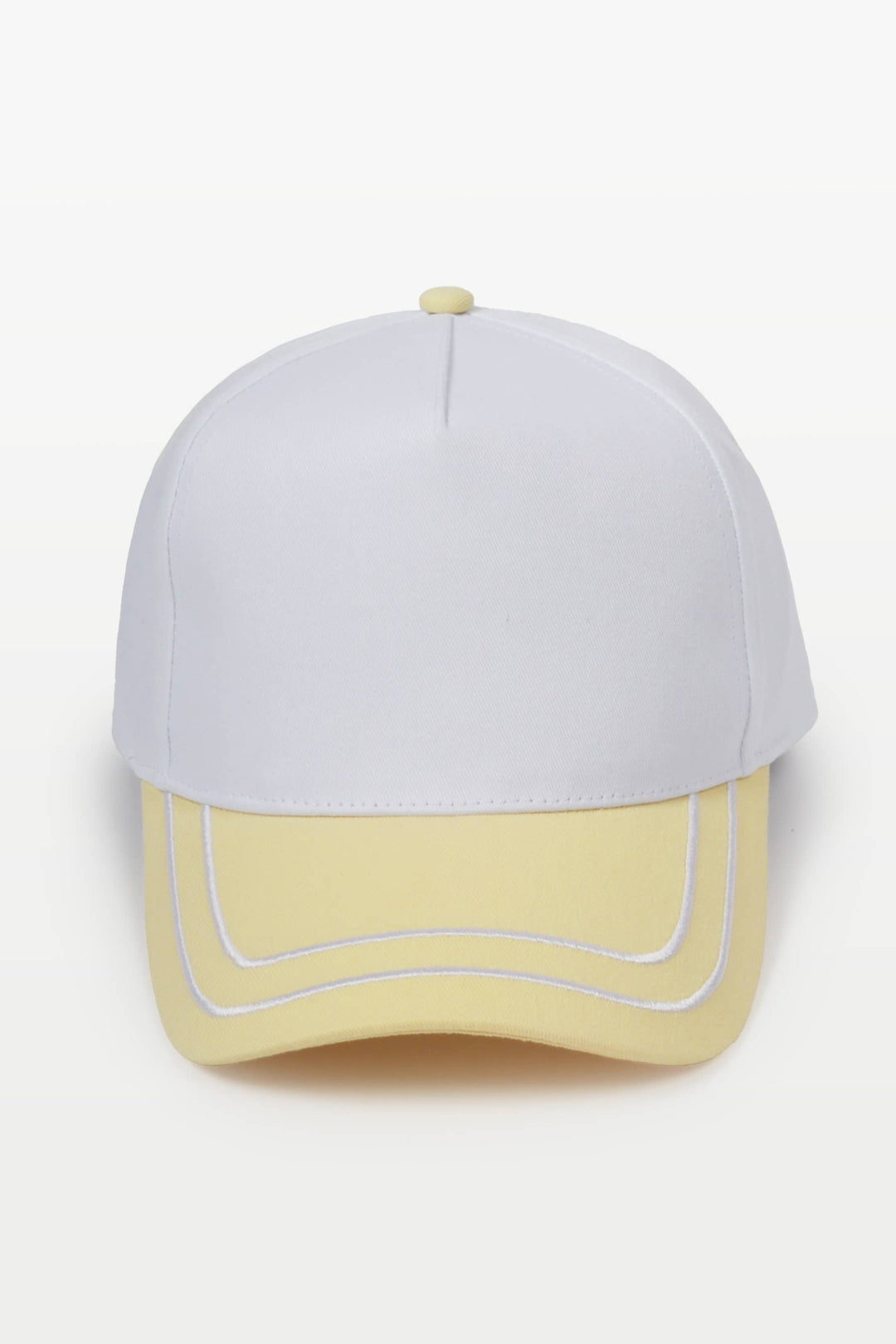 Retro Stripe Brim Two Tone 5-Panel Cap: Blue