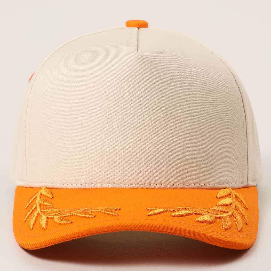 Plain Two Tone Canvas Cotton Bay Leaf Trucker Hat: BLU / One Size