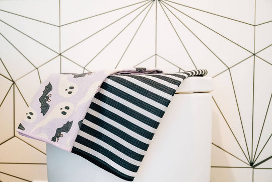 Black Licorice: Double-Sided Hand Towel: Black/White / 17x27 in / Hand Towel