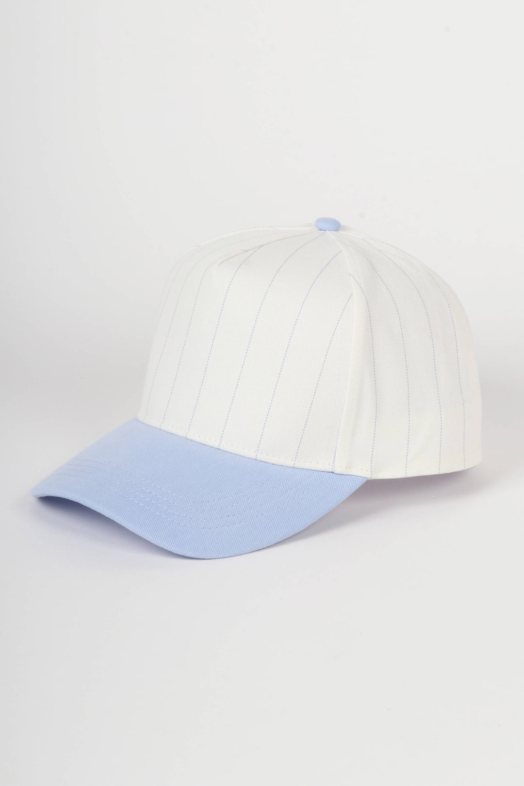Pinstripe Two-Tone Baseball Cap: Black