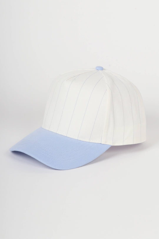 Pinstripe Two-Tone Baseball Cap: Black