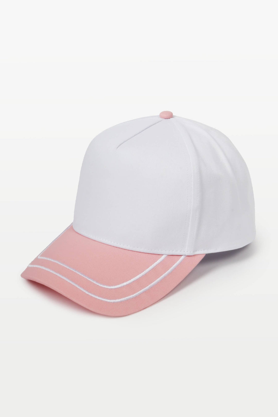 Retro Stripe Brim Two Tone 5-Panel Cap: Yellow