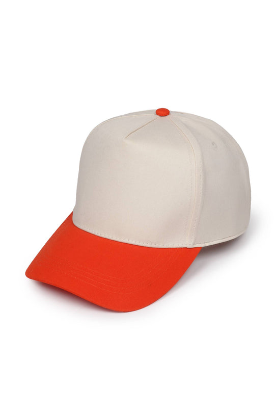 5 Panel Cotton Two-Tone Caps: Brown
