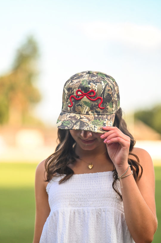 Red Bow Camo Hat