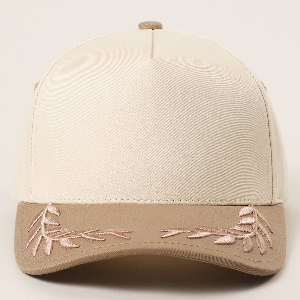 Plain Two Tone Canvas Cotton Bay Leaf Trucker Hat: BLU / One Size