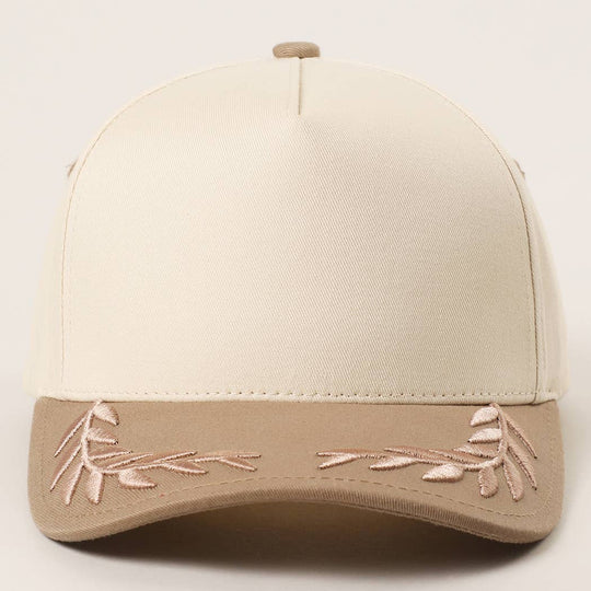Plain Two Tone Canvas Cotton Bay Leaf Trucker Hat: BLU / One Size