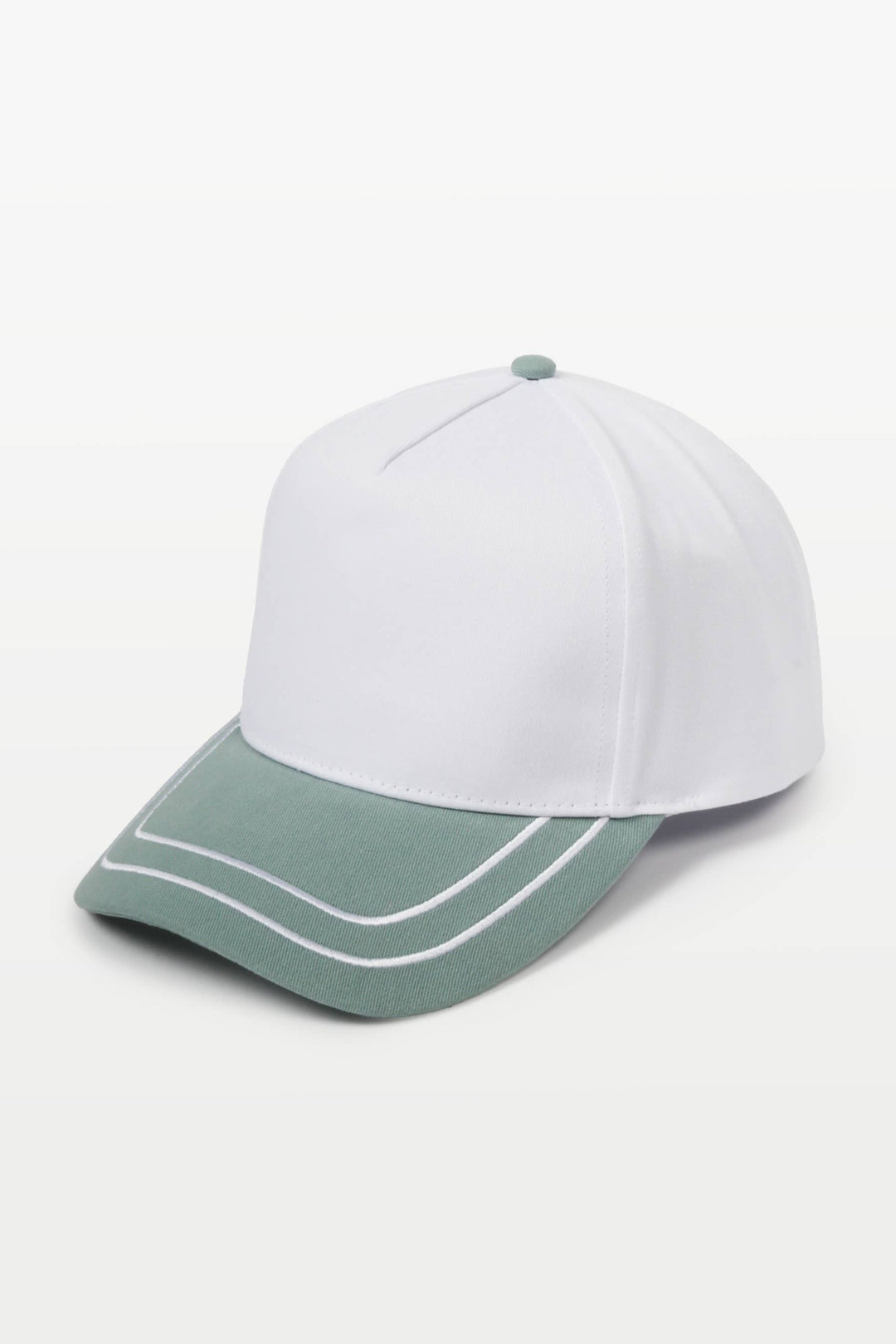 Retro Stripe Brim Two Tone 5-Panel Cap: Yellow