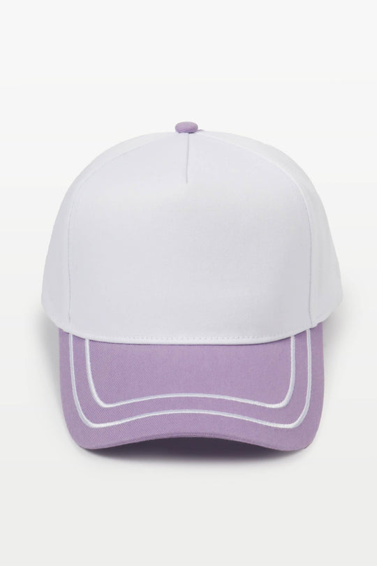 Retro Stripe Brim Two Tone 5-Panel Cap: Yellow