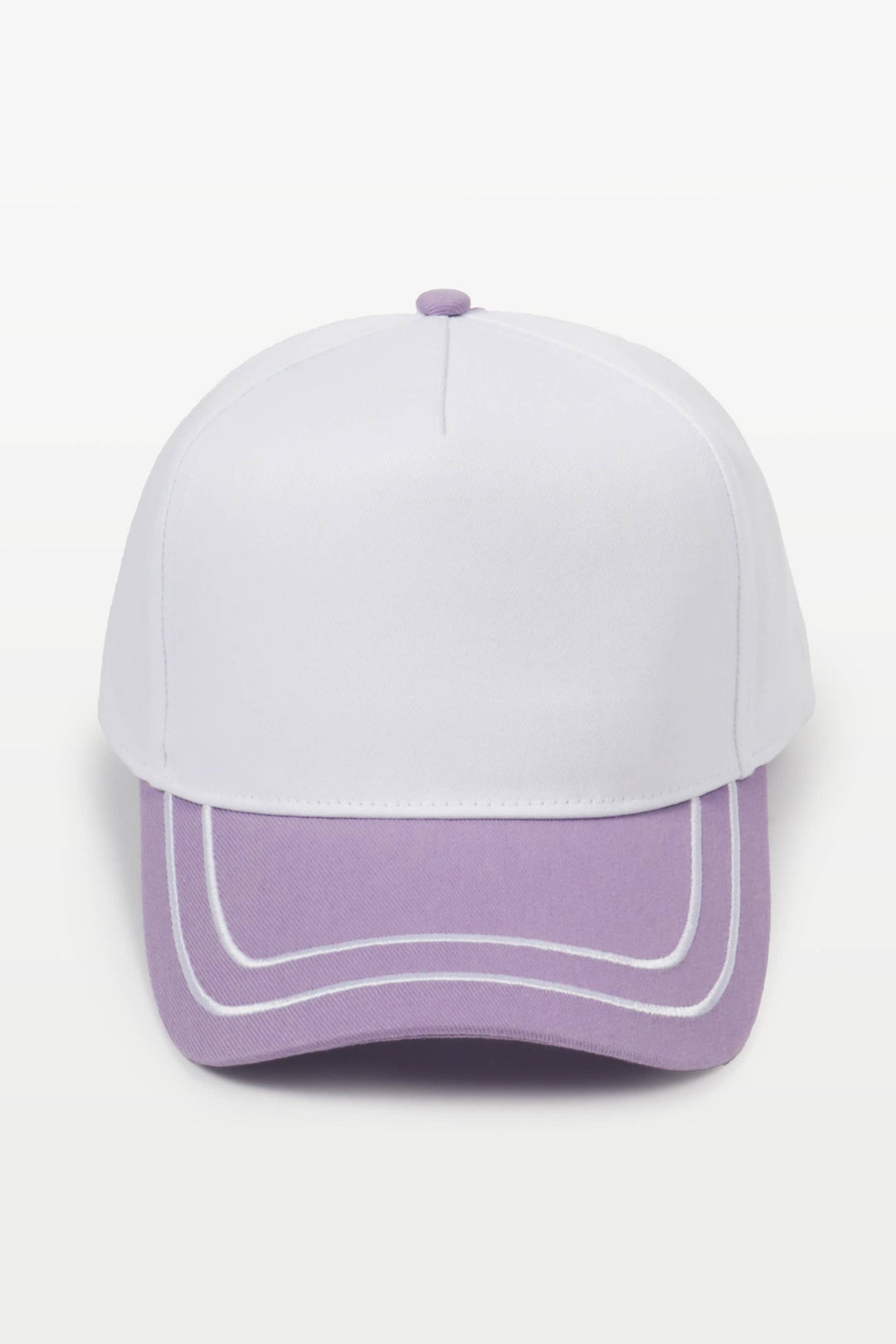 Retro Stripe Brim Two Tone 5-Panel Cap: Blue