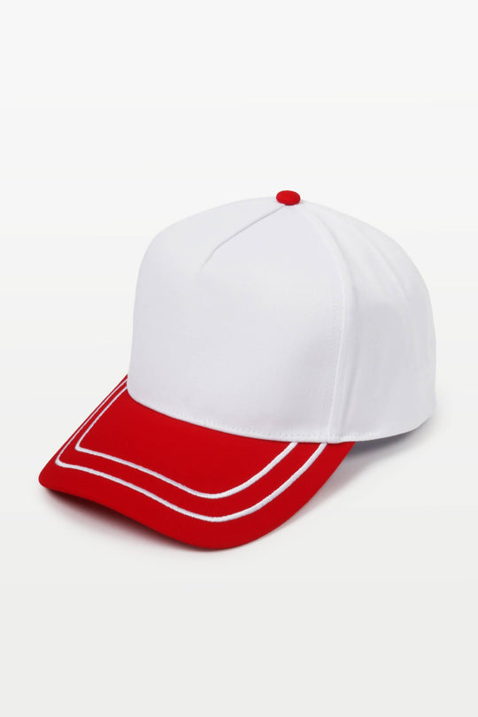 Retro Stripe Brim Two Tone 5-Panel Cap: Yellow