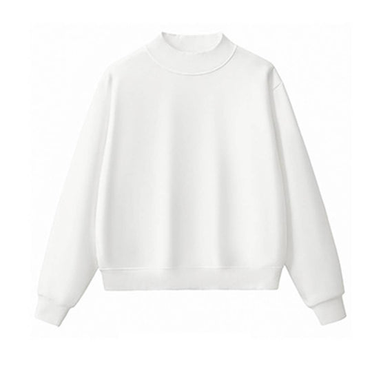 Unisex Fall Cozy Fleece Mock Neck Sweatshirt: Red / M