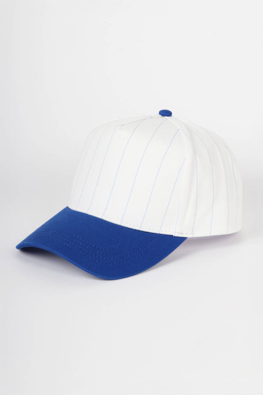Pinstripe Two-Tone Baseball Cap: Black