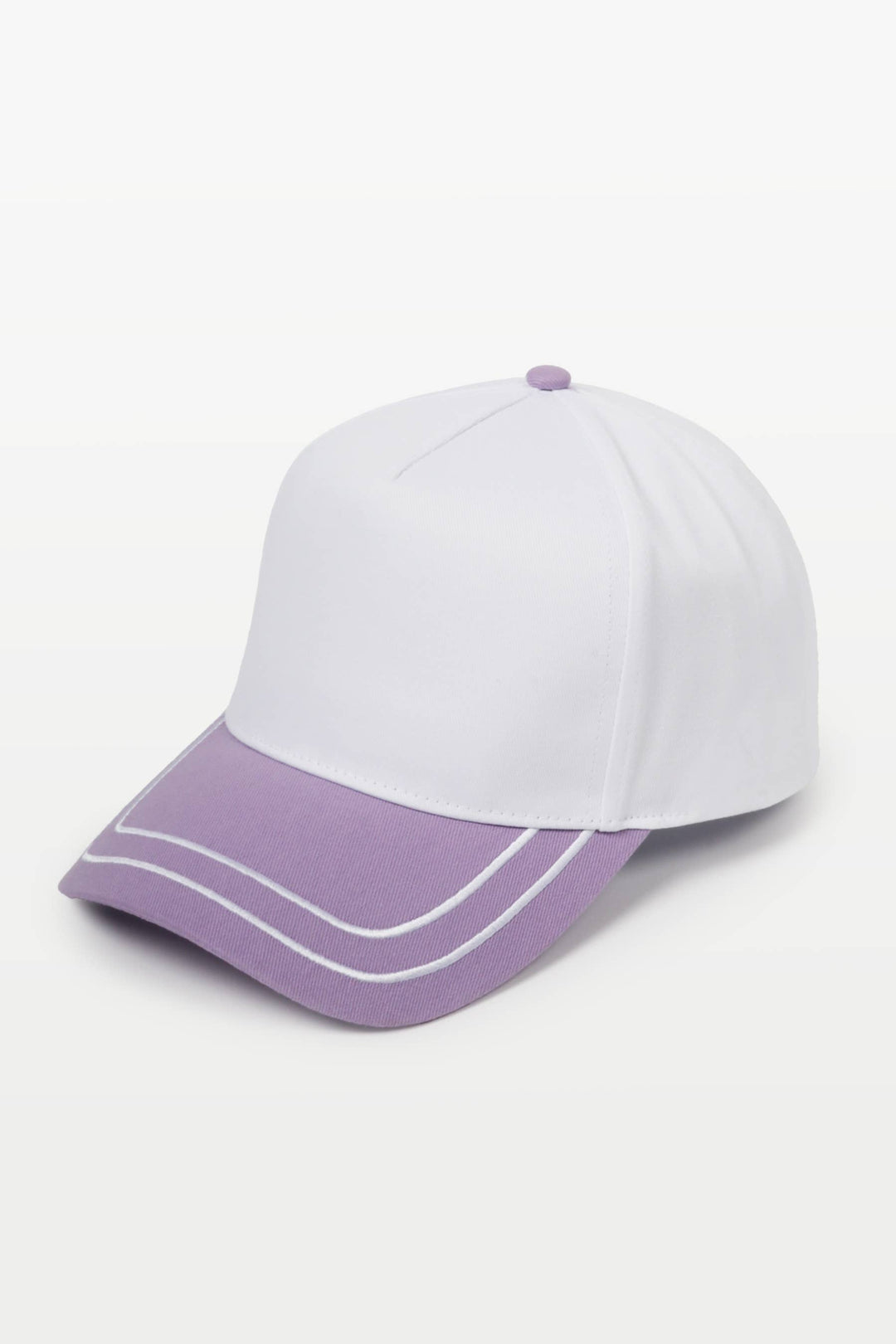 Retro Stripe Brim Two Tone 5-Panel Cap: Yellow