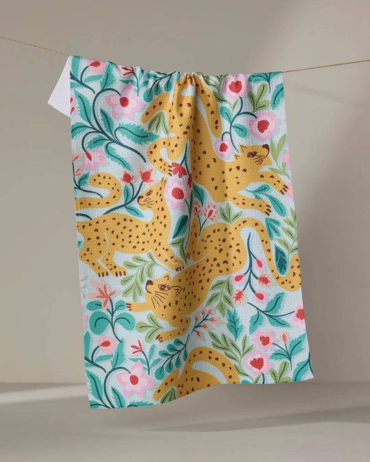 Geometry Cheetah Haven Tea Towel