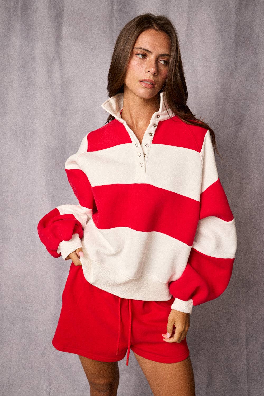 PT16060-3 - Everly Striped Pullover: GREEN / S-M-L (2-2-2)