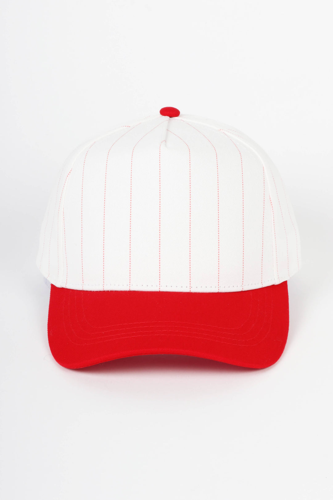 Pinstripe Two-Tone Baseball Cap: Black