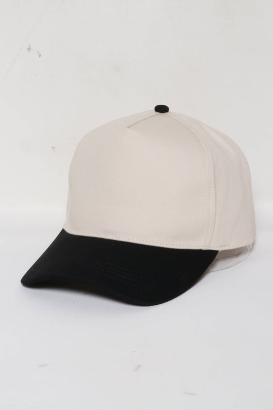 5 Panel Cotton Two-Tone Caps: Brown