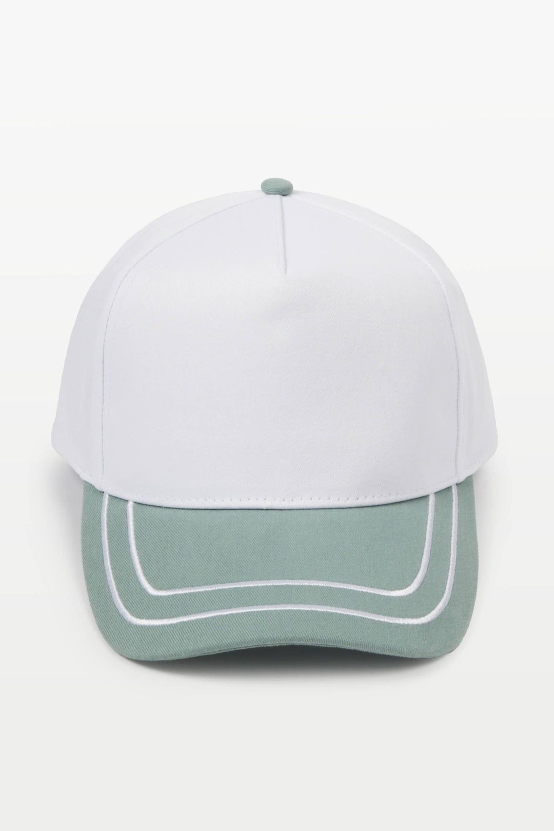 Retro Stripe Brim Two Tone 5-Panel Cap: Yellow