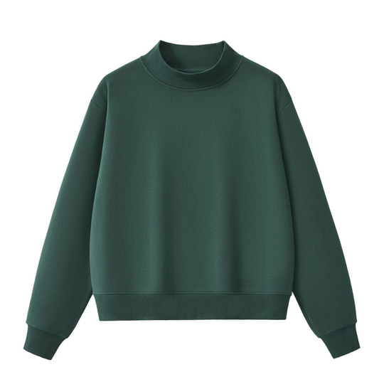 Unisex Fall Cozy Fleece Mock Neck Sweatshirt: Red / M