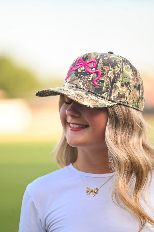 #14 Camo Pink Bow Hat
