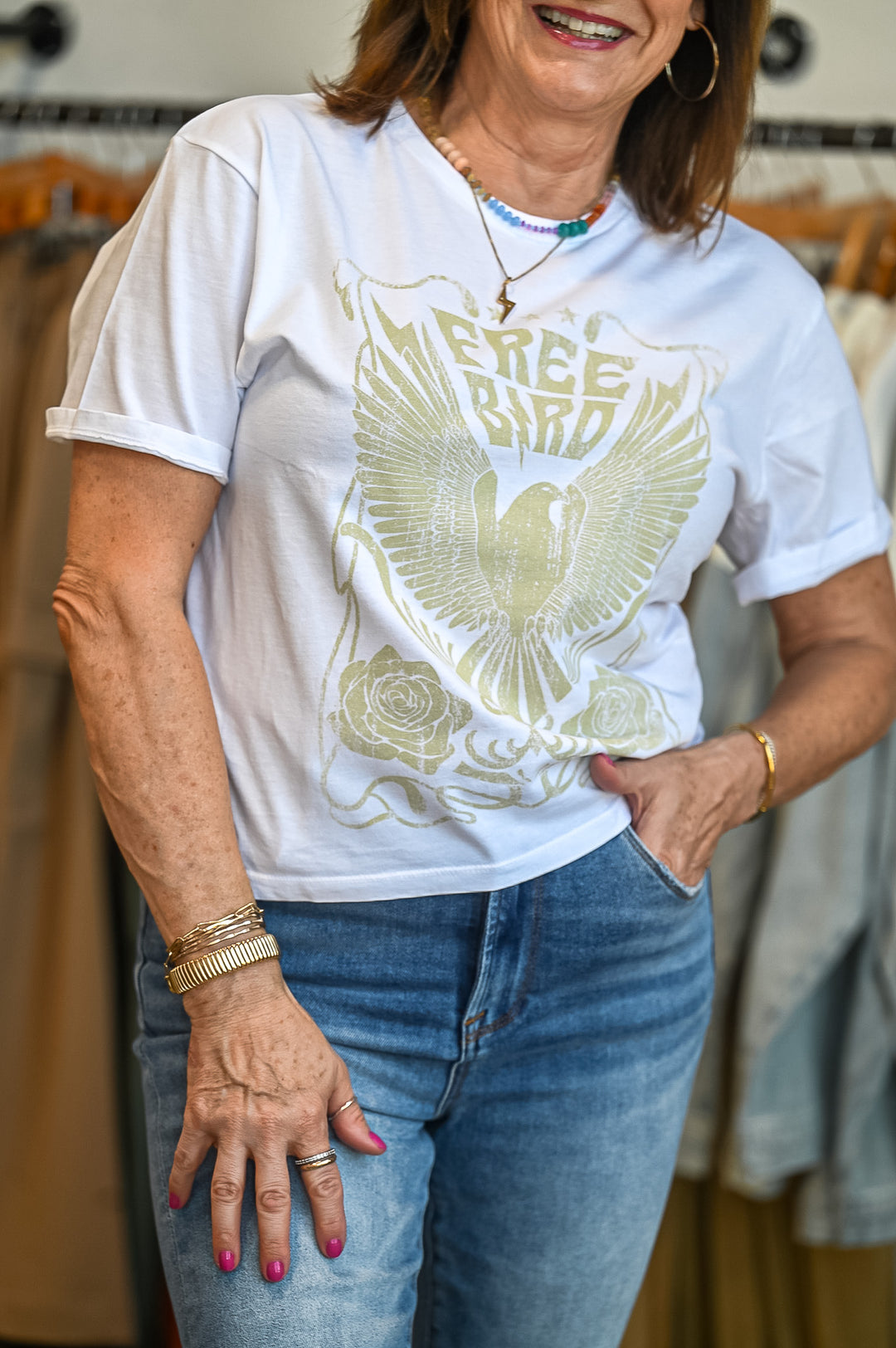 Free Bird Cropped Tee