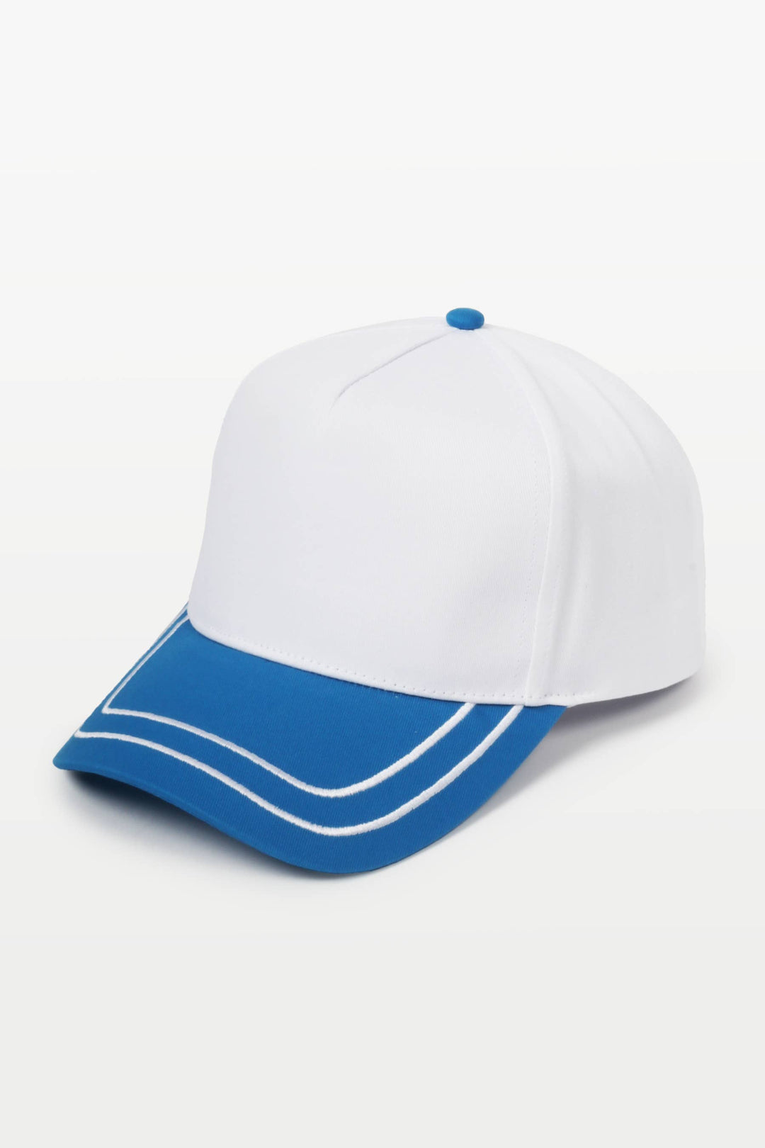 Retro Stripe Brim Two Tone 5-Panel Cap: Yellow