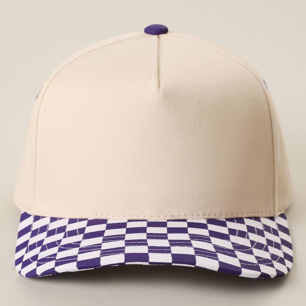 CHECKERBOARD Brim Two-Tone Trucker Hat: PUP / ONE SIZE