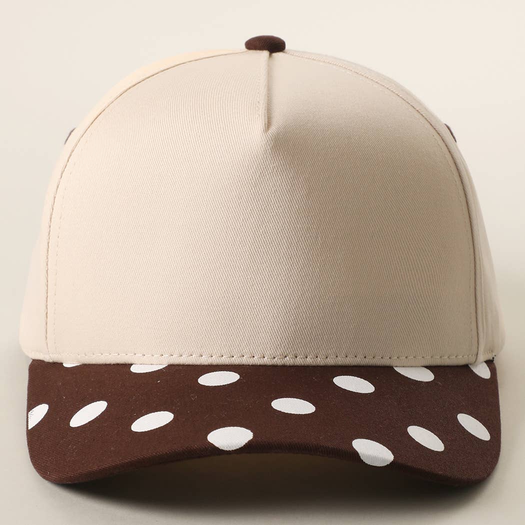 BIG POLKA DOT Brim Two-Tone Trucker Hat: BLK / One Size