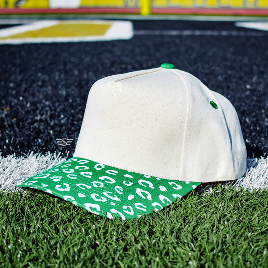 Canvas Front Leopard Bill Magna Pony® Cap: Orange