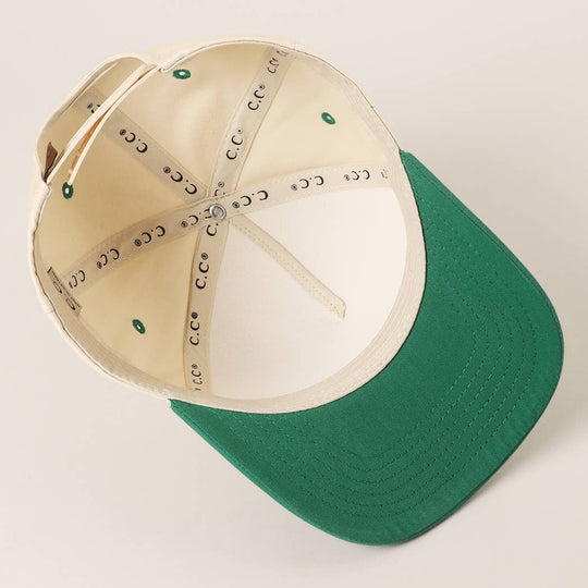 Two Tone Canvas Cotton Two Stripes Trucker Hat : RED / One Size