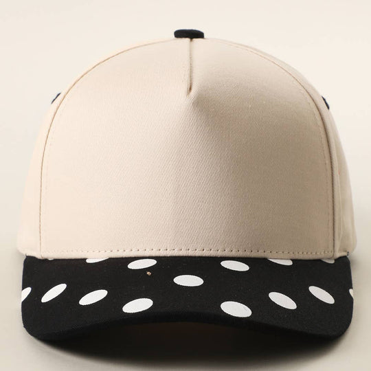 BIG POLKA DOT Brim Two-Tone Trucker Hat: BRN / One Size
